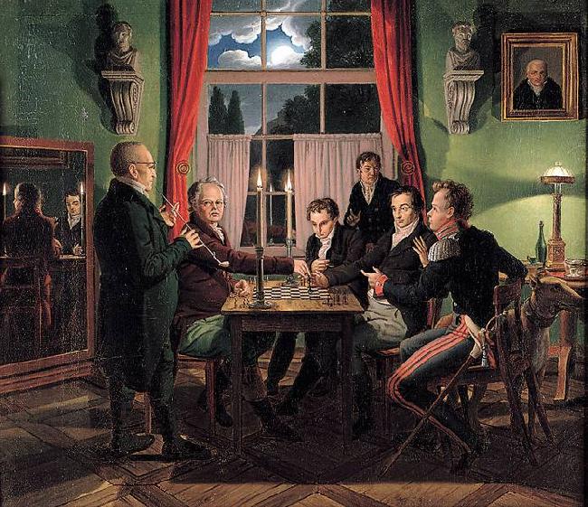Johann Erdmann Hummel Die Schachpartie oil painting image